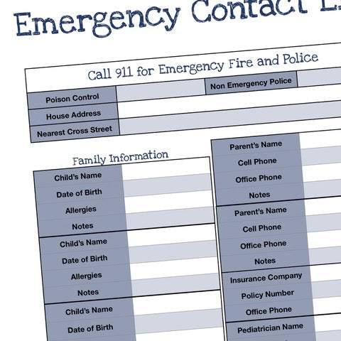 Emergency Contact List