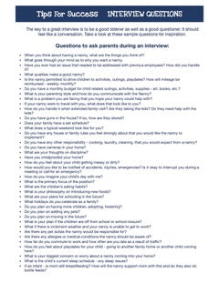 Nanny Interview Questions