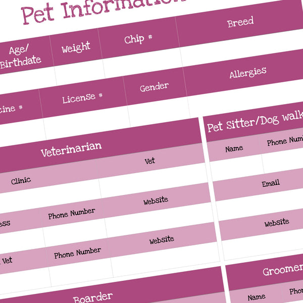 Pet Information