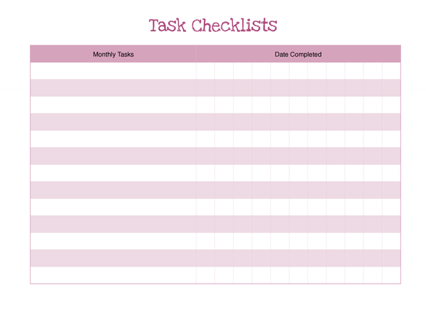 Task Checklist