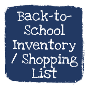 Back to School Inventory/Shopping List