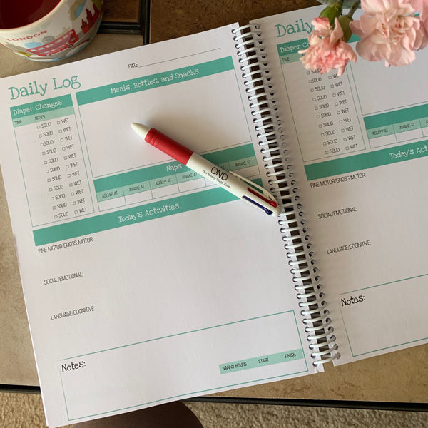 Infant and Toddler Daily Diary (Teal)