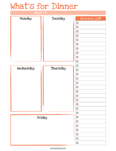 Menu Plan