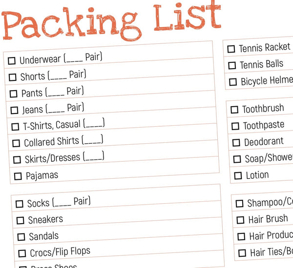 Packing Lists